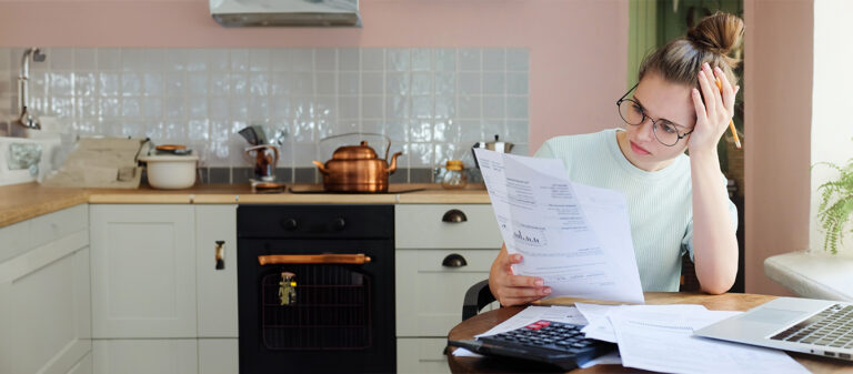 woman reviewing finances